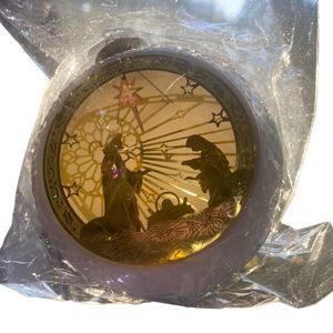 VTG NEW Sterling, Inc Christmas Brass Nativity Ball Ornament Reflective Light